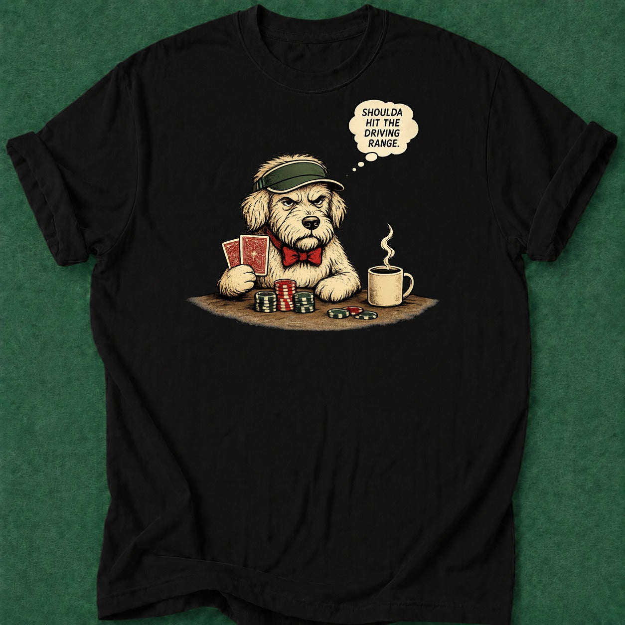 Dead Read Golf Doggy Regret T-Shirt poker t-shirt design, chip stack, casino night, dry humor tee, poker gift apparel