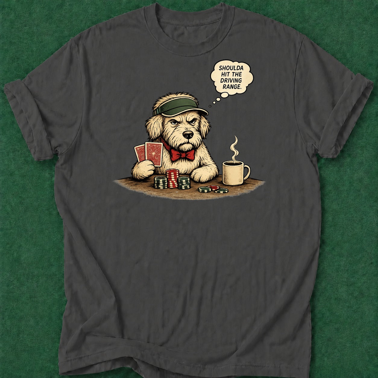 Dead Read Golf Doggy Regret T-Shirt poker t-shirt design, chip stack, casino night, dry humor tee, poker gift apparel