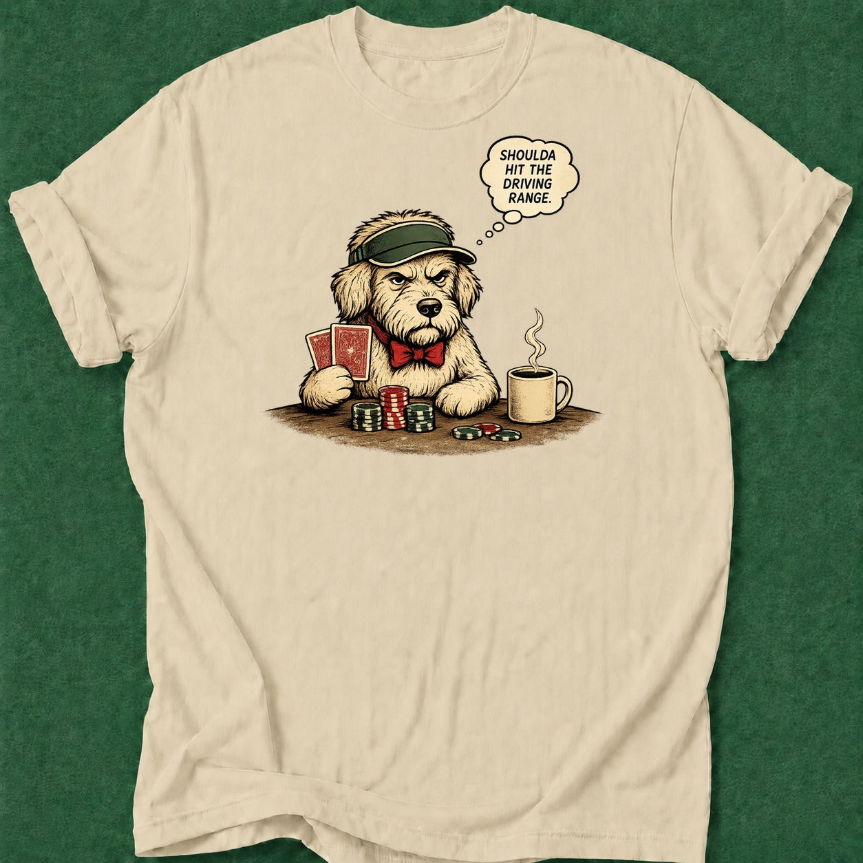 Dead Read Golf Doggy Regret T-Shirt poker t-shirt design, chip stack, casino night, dry humor tee, poker gift apparel
