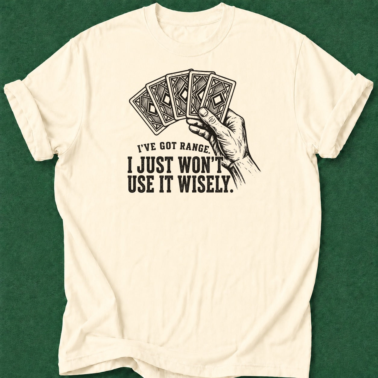 Dead Read Got Range T-Shirt poker t-shirt design, high stakes, bluff read, gift for gambler, card shark apparel
