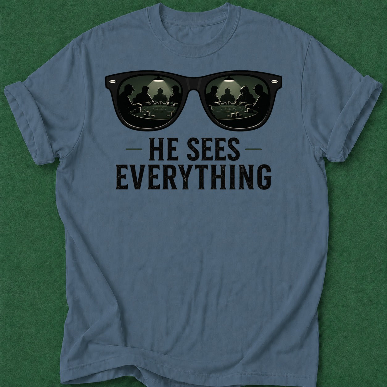 Dead Read He Sees Everything T-Shirt poker t-shirt design, grinder, GTO, poker humor, card shark apparel