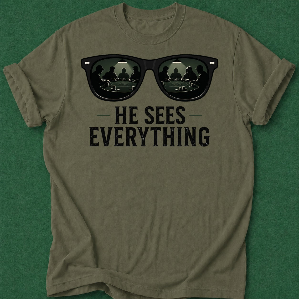 Dead Read He Sees Everything T-Shirt poker t-shirt design, grinder, GTO, poker humor, card shark apparel