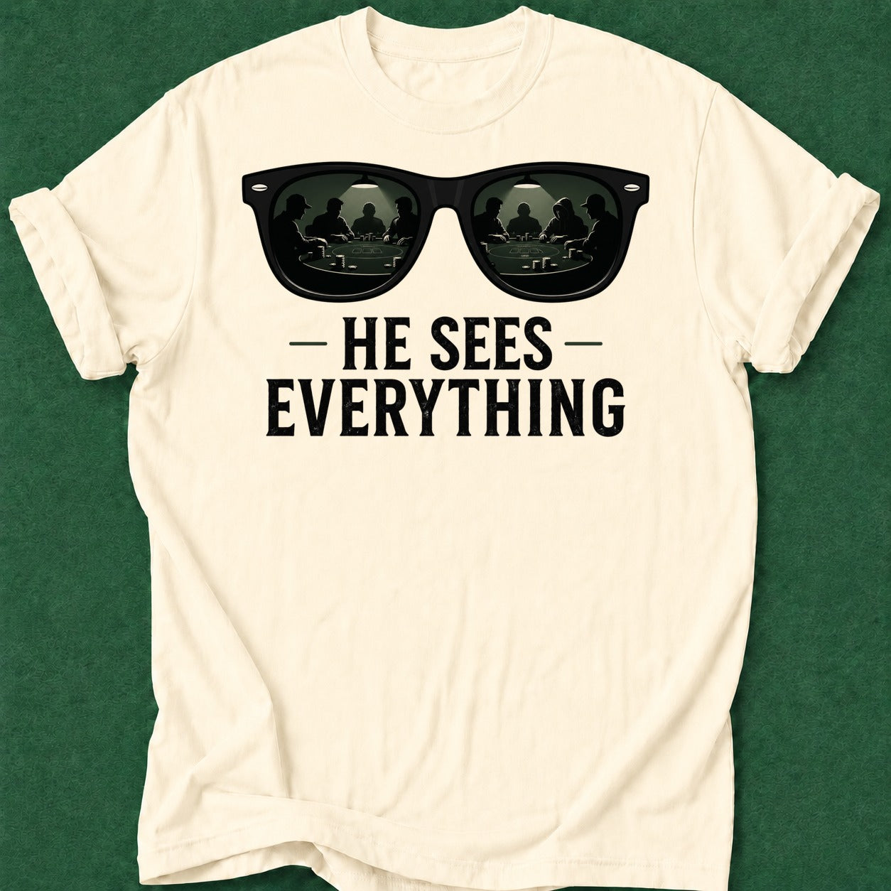 Dead Read He Sees Everything T-Shirt poker t-shirt design, grinder, GTO, poker humor, card shark apparel
