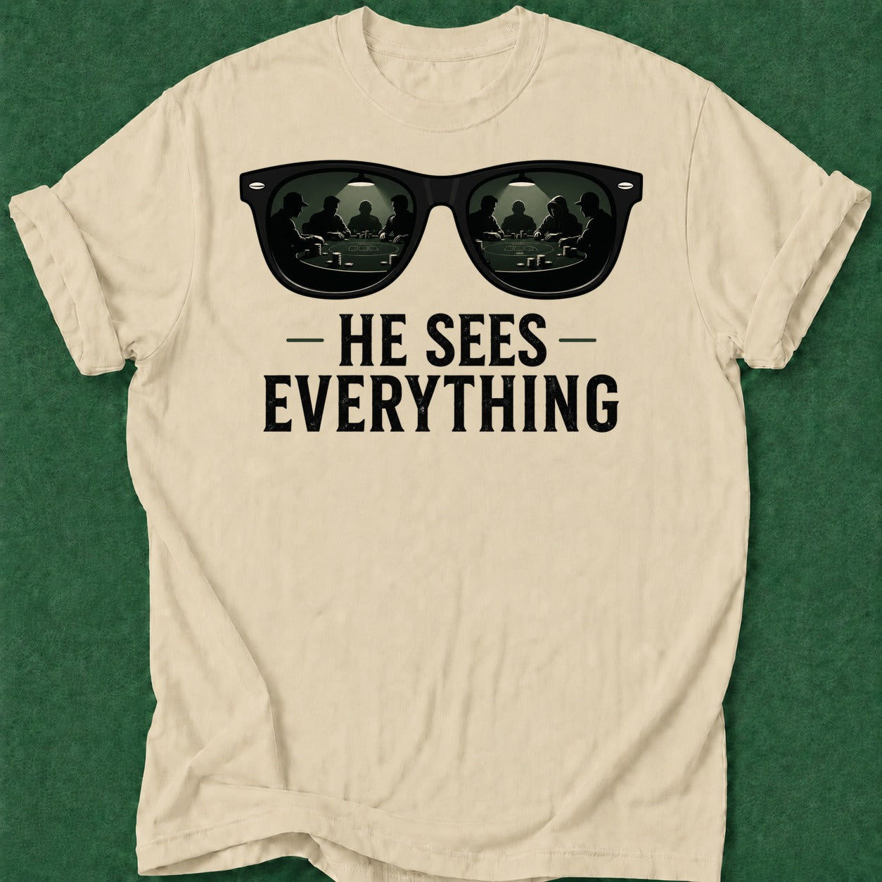 Dead Read He Sees Everything T-Shirt poker t-shirt design, grinder, GTO, poker humor, card shark apparel