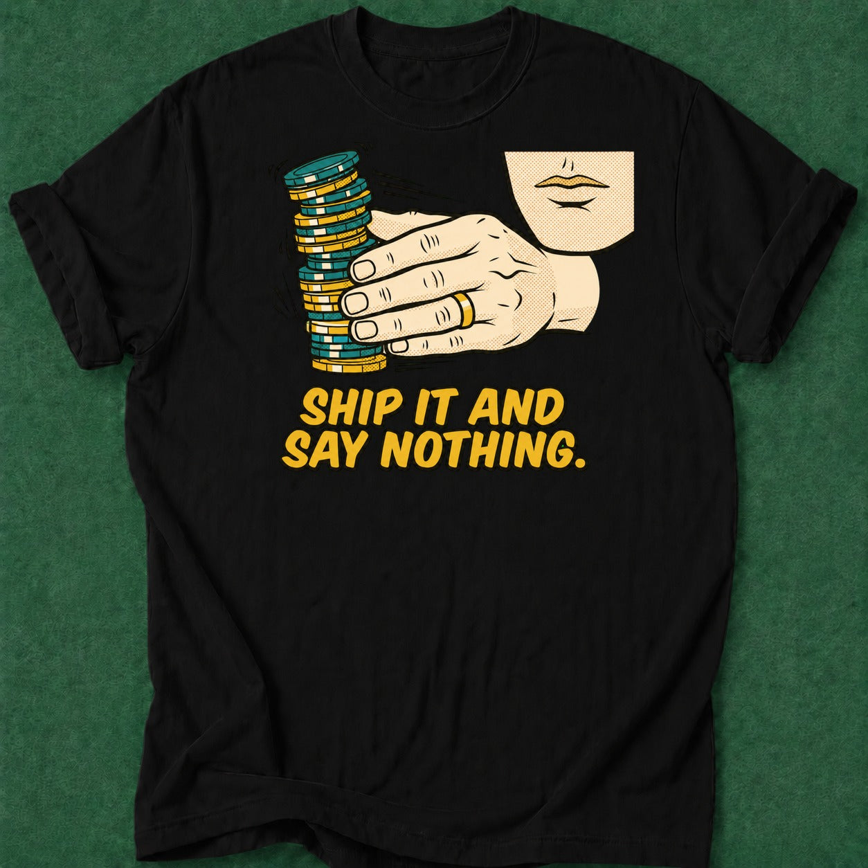 Dead Read He Ships It T-Shirt poker t-shirt design, home game, chip stack, poker apparel, fortune apparel