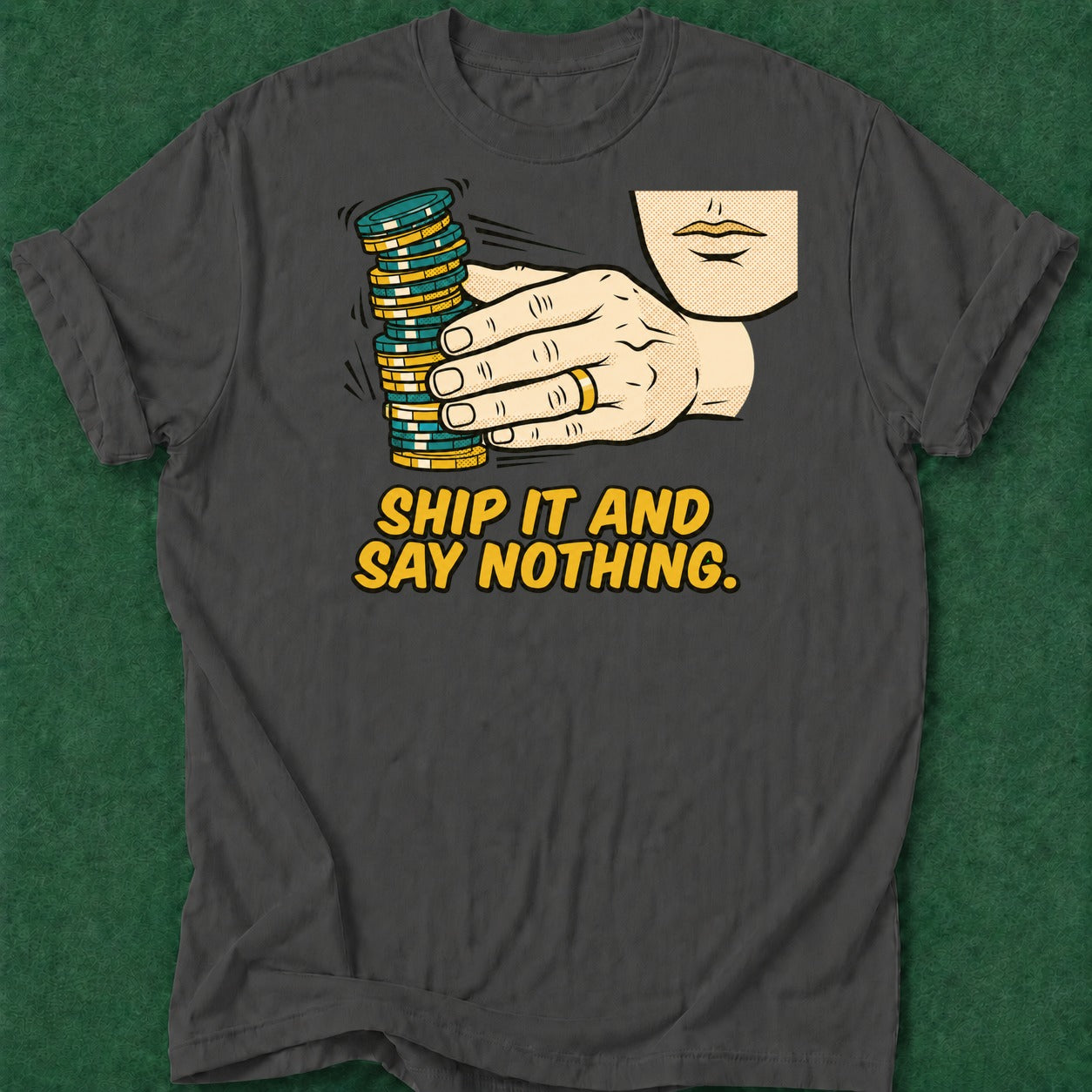 Dead Read He Ships It T-Shirt poker t-shirt design, home game, chip stack, poker apparel, fortune apparel