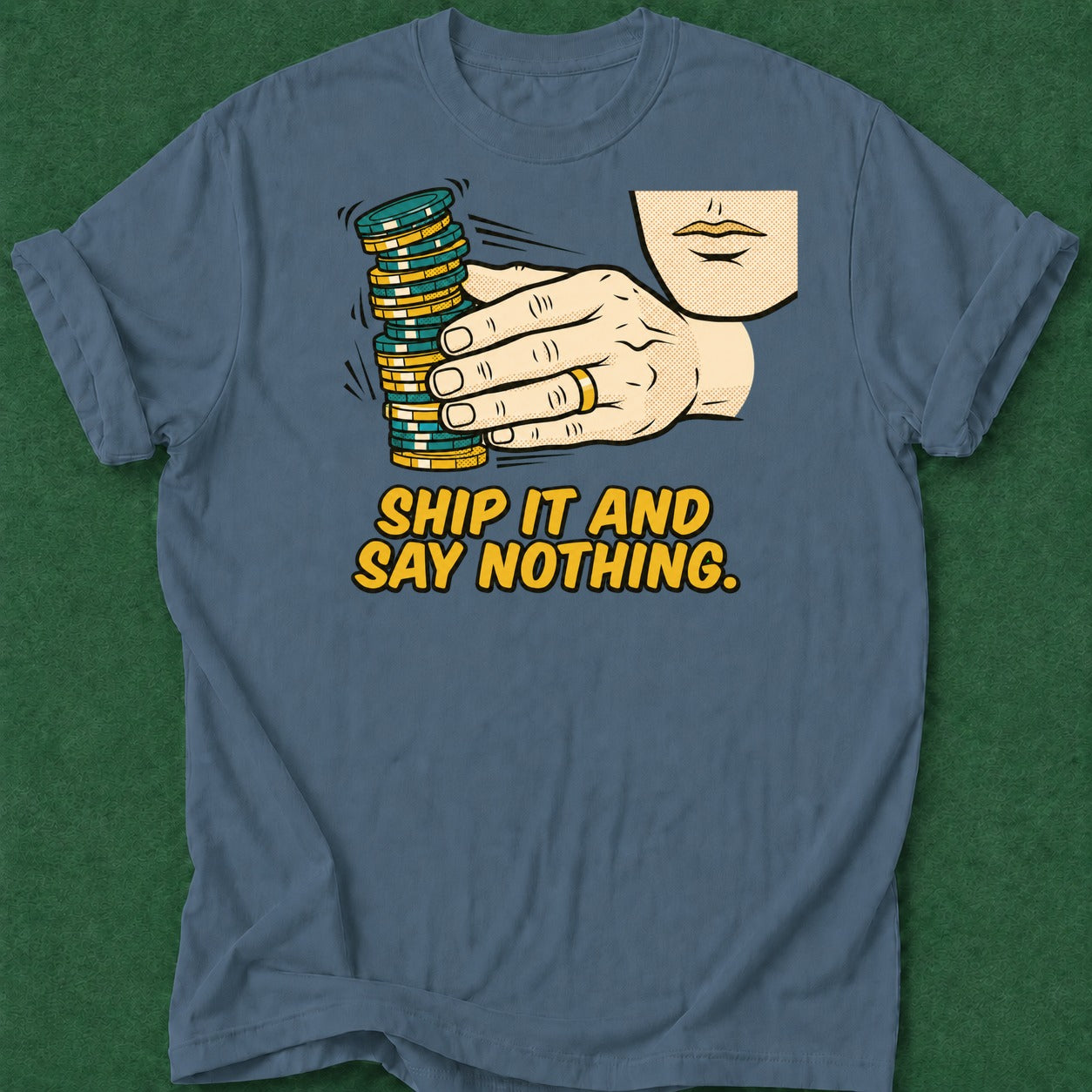Dead Read He Ships It T-Shirt poker t-shirt design, home game, chip stack, poker apparel, fortune apparel
