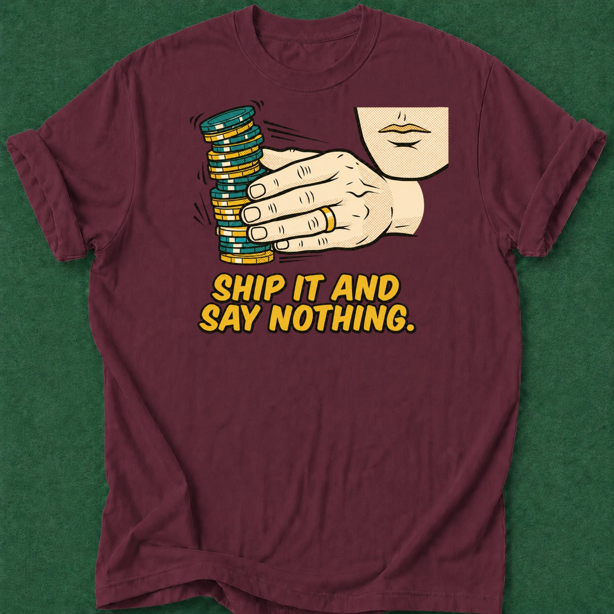 Dead Read He Ships It T-Shirt poker t-shirt design, home game, chip stack, poker apparel, fortune apparel