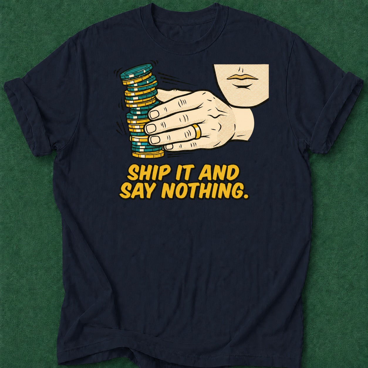 Dead Read He Ships It T-Shirt poker t-shirt design, home game, chip stack, poker apparel, fortune apparel