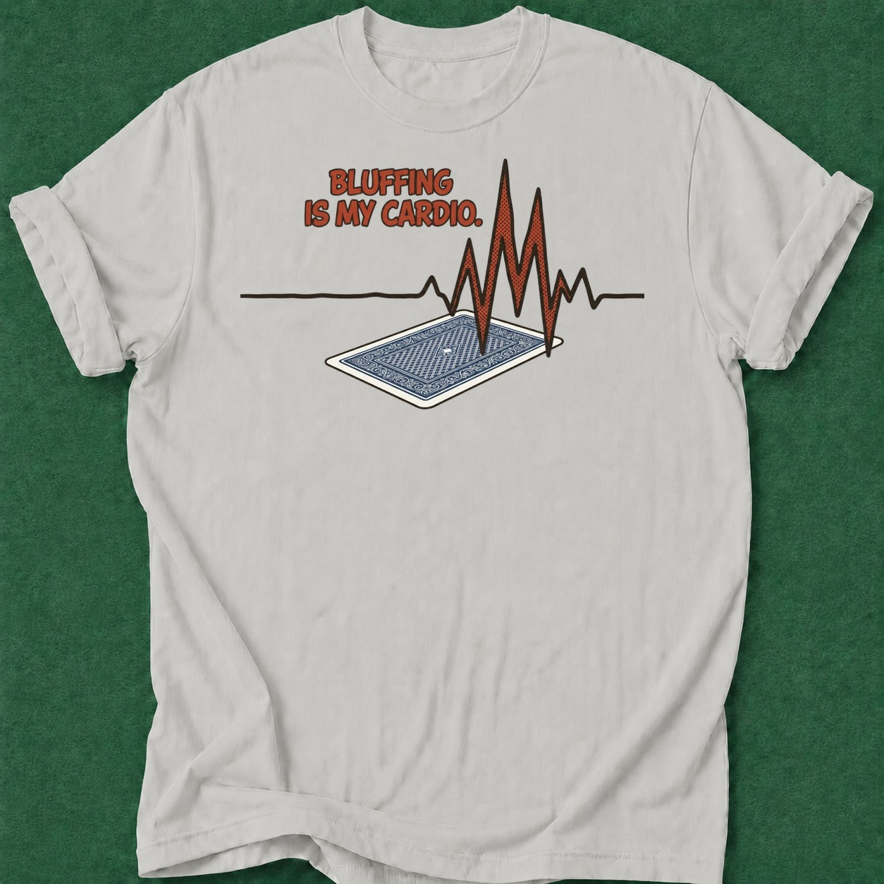 Dead Read Heart Rate T-Shirt poker t-shirt design, gift for gambler, table talk, cash game, grinder apparel