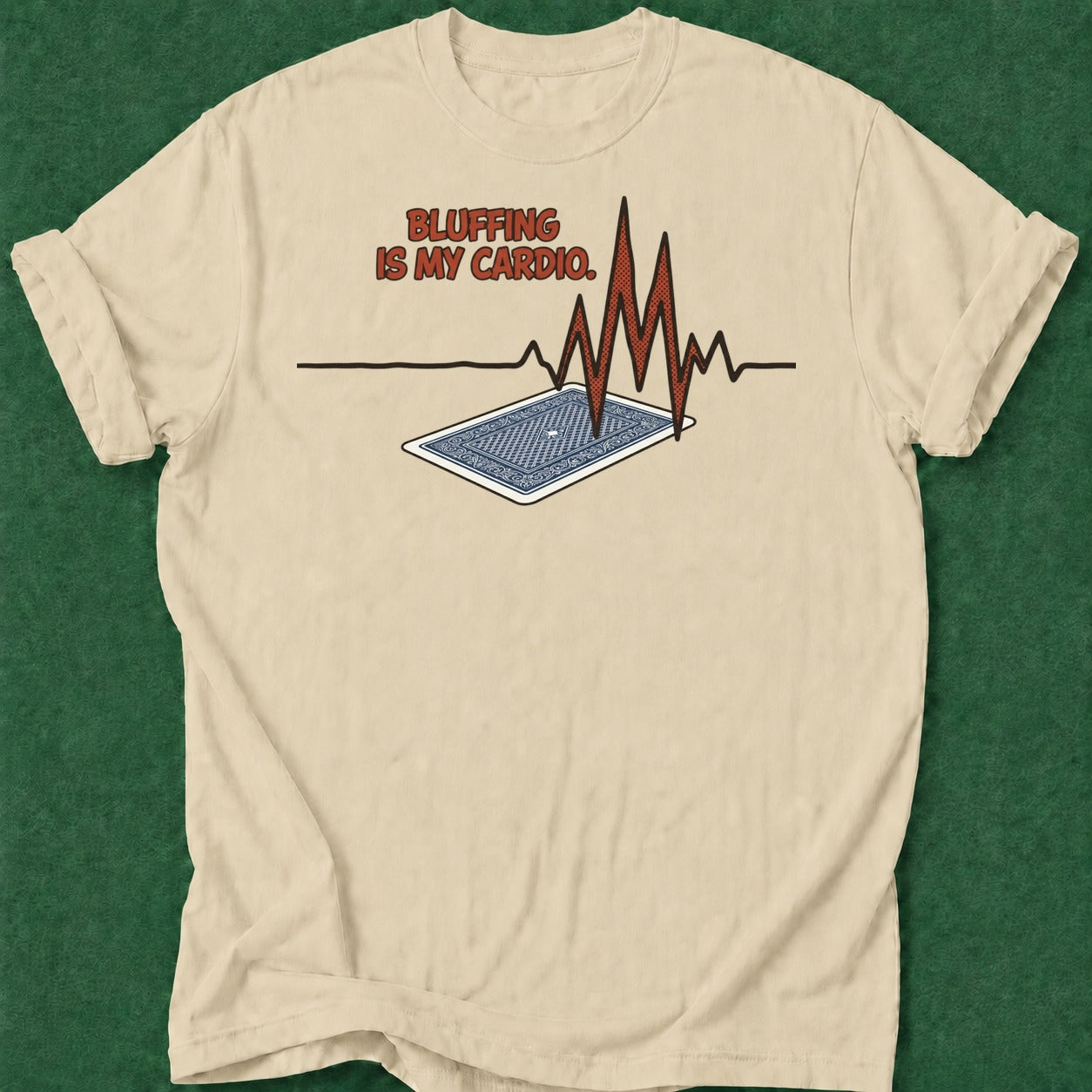 Dead Read Heart Rate T-Shirt poker t-shirt design, gift for gambler, table talk, cash game, grinder apparel