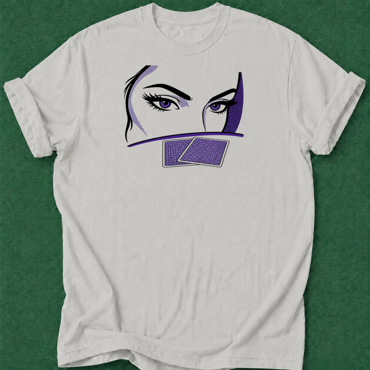 Dead Read Her Poker Face poker t-shirt design, dry humor tee, woman poker, high stakes, tournament poker apparel