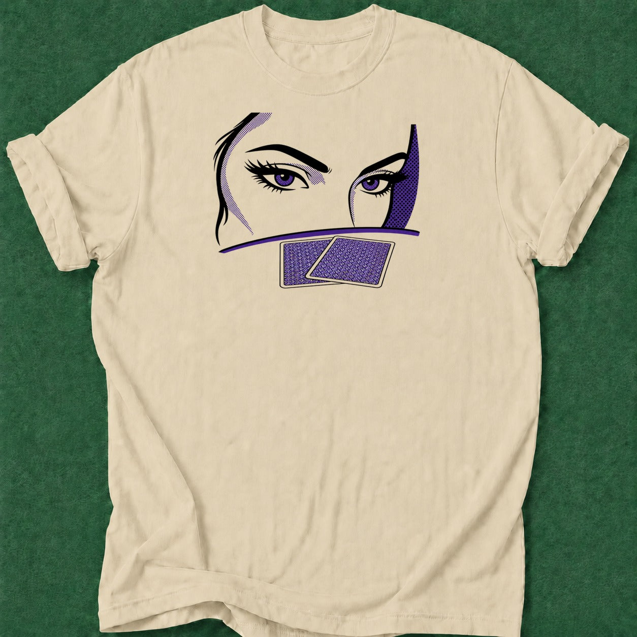 Dead Read Her Poker Face poker t-shirt design, dry humor tee, woman poker, high stakes, tournament poker apparel