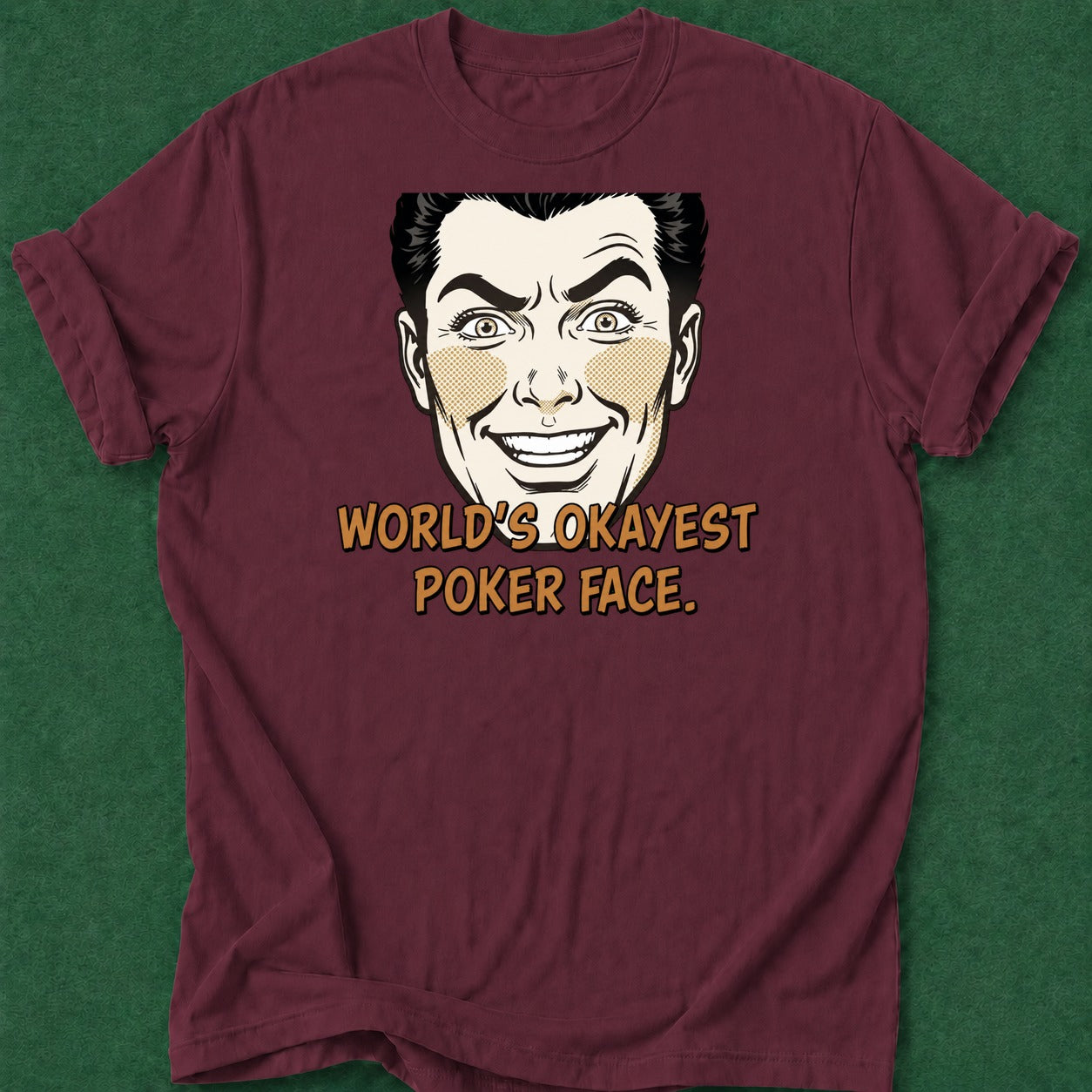 Dead Read His Okayest Poker Face T-Shirt poker t-shirt design, dry humor tee, card player gift, poker apparel, home game apparel