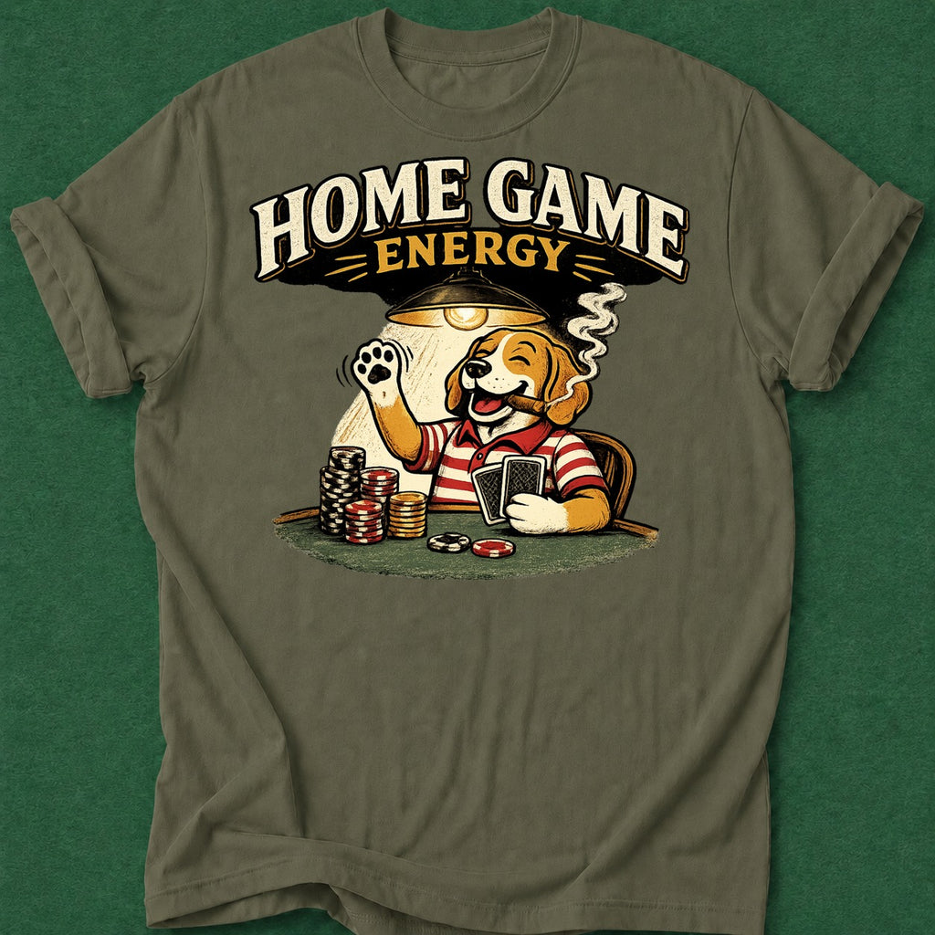 Dead Read Home Game Energy T-Shirt poker t-shirt design, card shark, dry humor tee, tournament poker, card player gift apparel