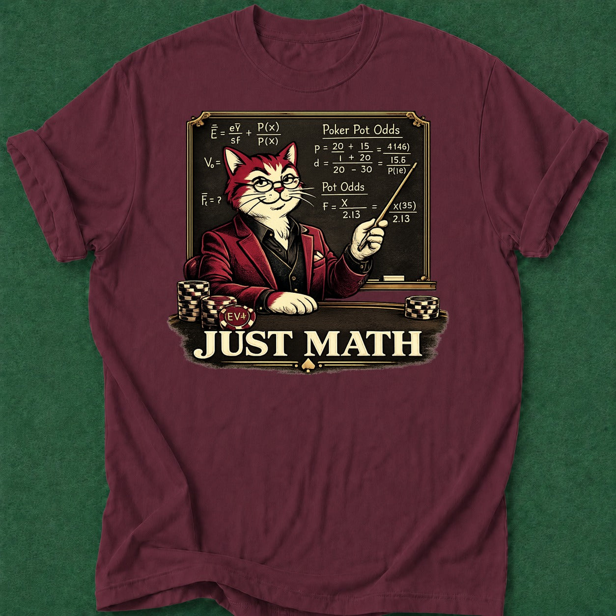 Dead Read Just Math T-Shirt poker t-shirt design, grinder, female poker player, card player gift, bluff read apparel