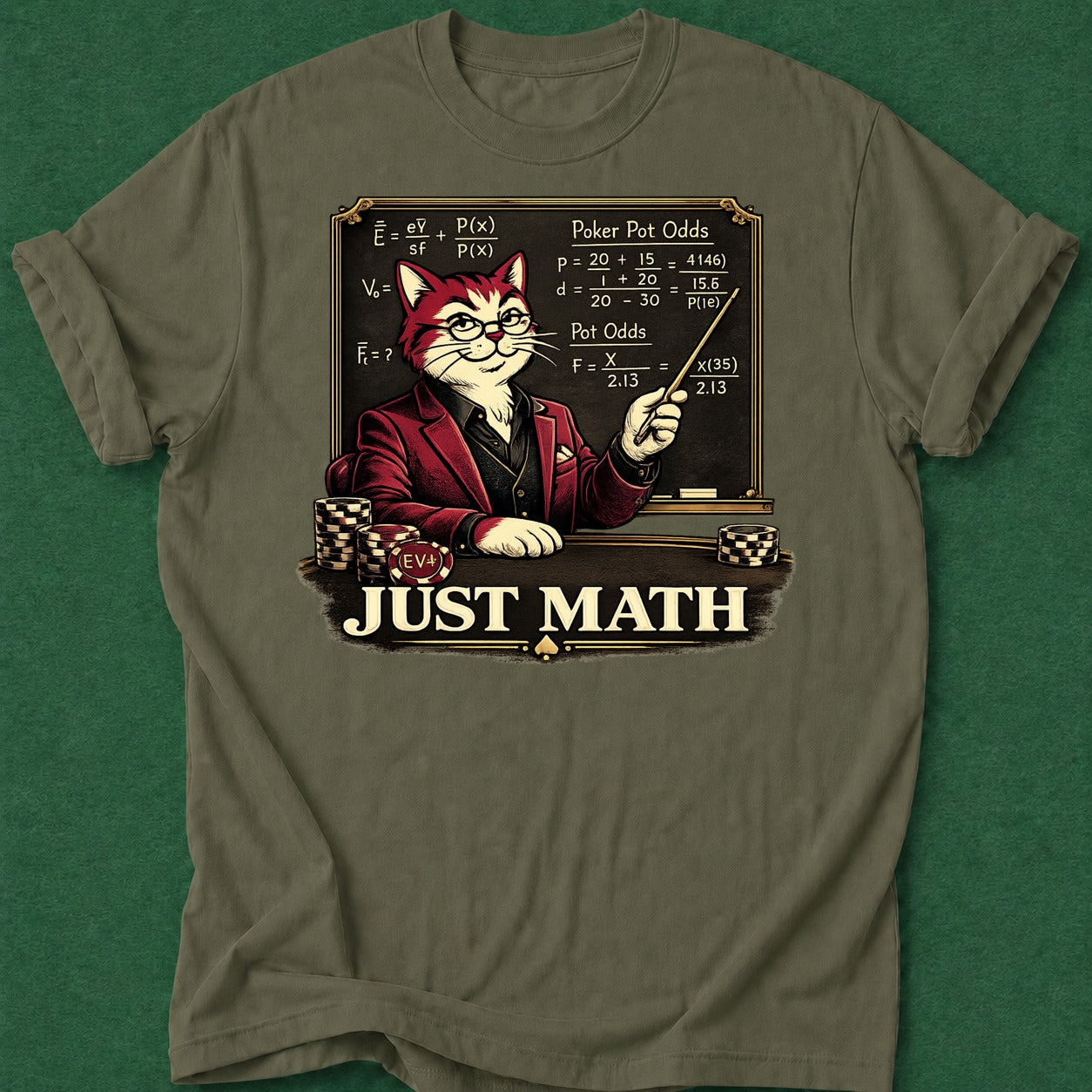 Dead Read Just Math T-Shirt poker t-shirt design, grinder, female poker player, card player gift, bluff read apparel