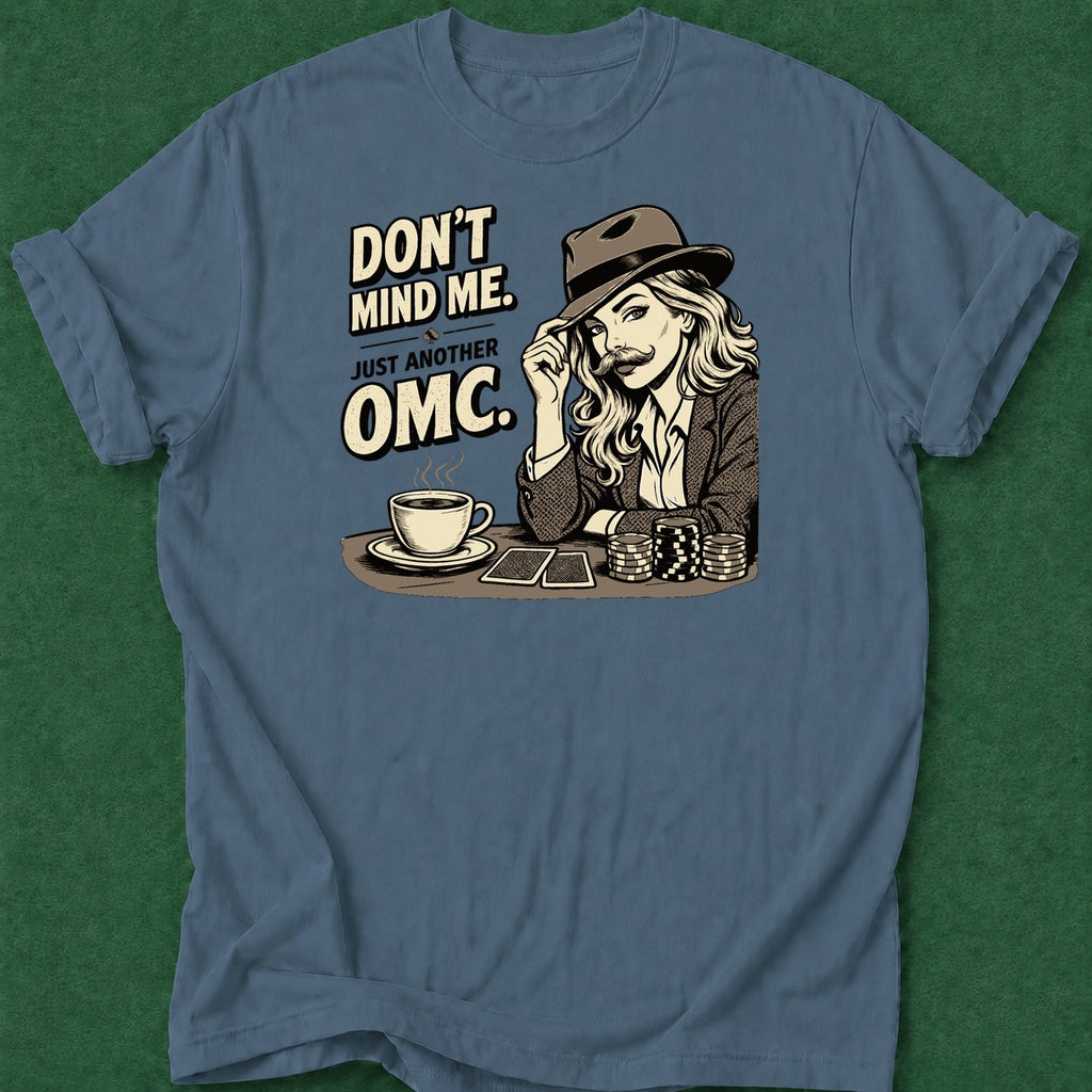 Dead Read Lady OMC B&W T-Shirt poker t-shirt design, tournament poker, dry humor tee, fortune, GTO apparel