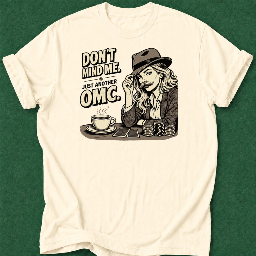 Dead Read Lady OMC B&W T-Shirt poker t-shirt design, tournament poker, dry humor tee, fortune, GTO apparel