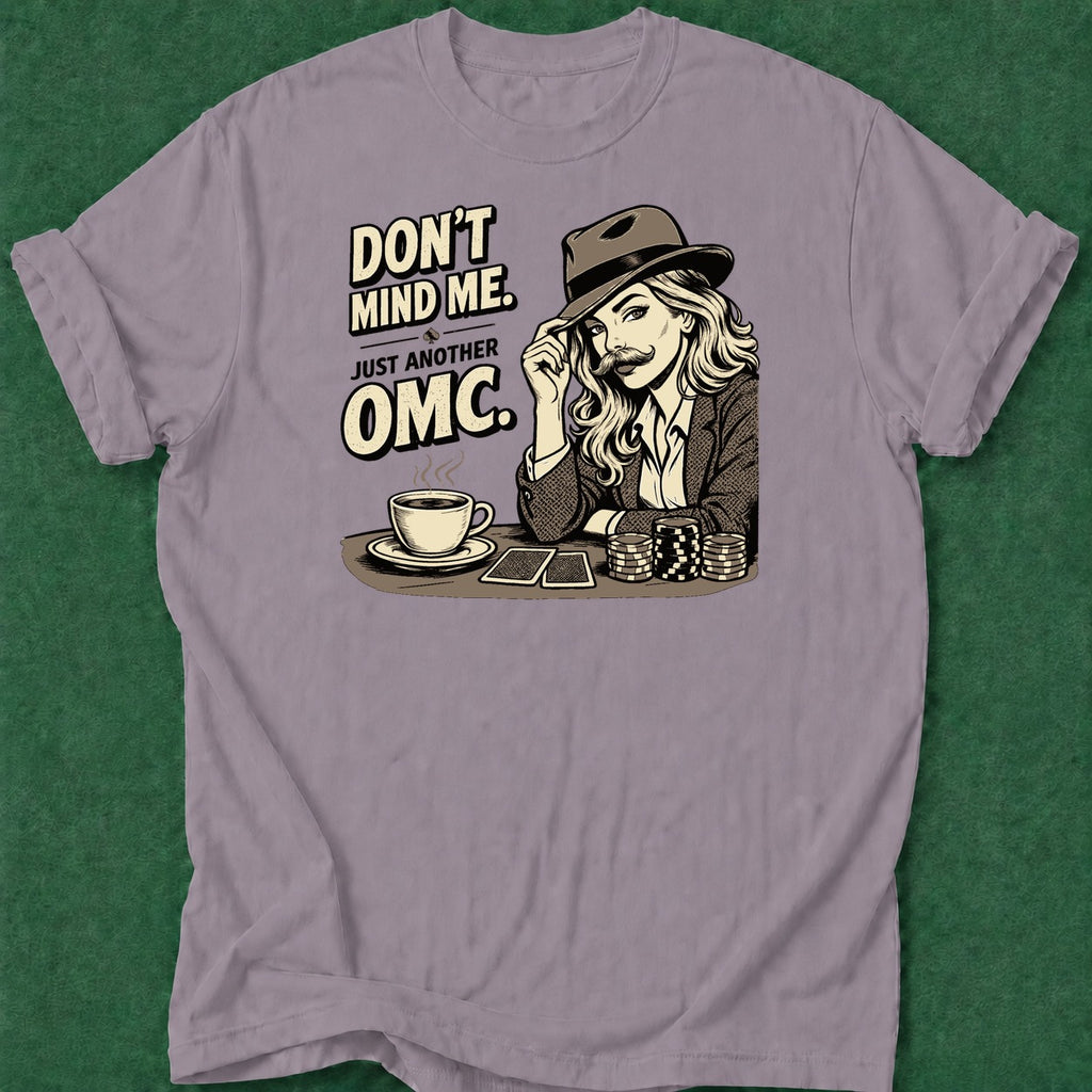 Dead Read Lady OMC B&W T-Shirt poker t-shirt design, tournament poker, dry humor tee, fortune, GTO apparel