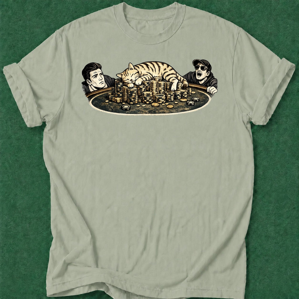 Dead Read Lucky Cat T-Shirt poker t-shirt design, bluff read, poker humor, gambling gift, river card apparel