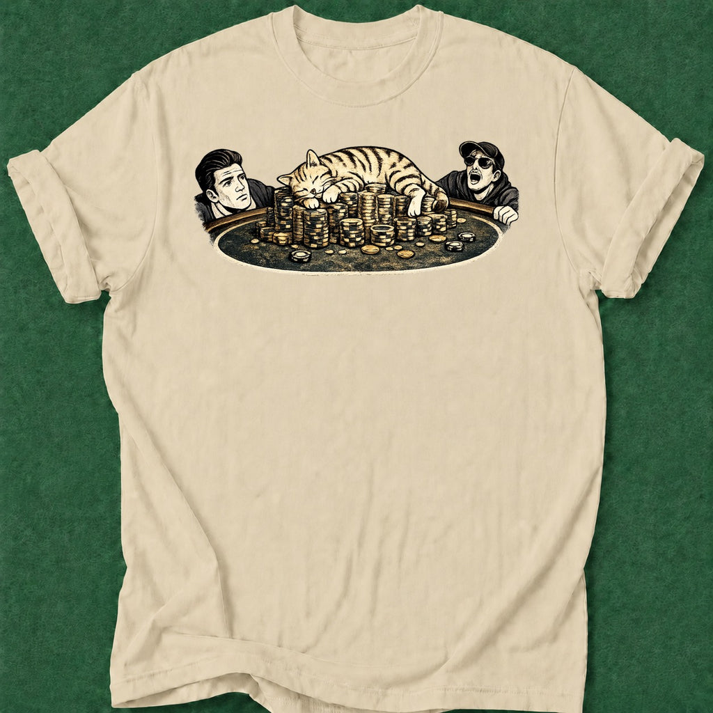 Dead Read Lucky Cat T-Shirt poker t-shirt design, bluff read, poker humor, gambling gift, river card apparel