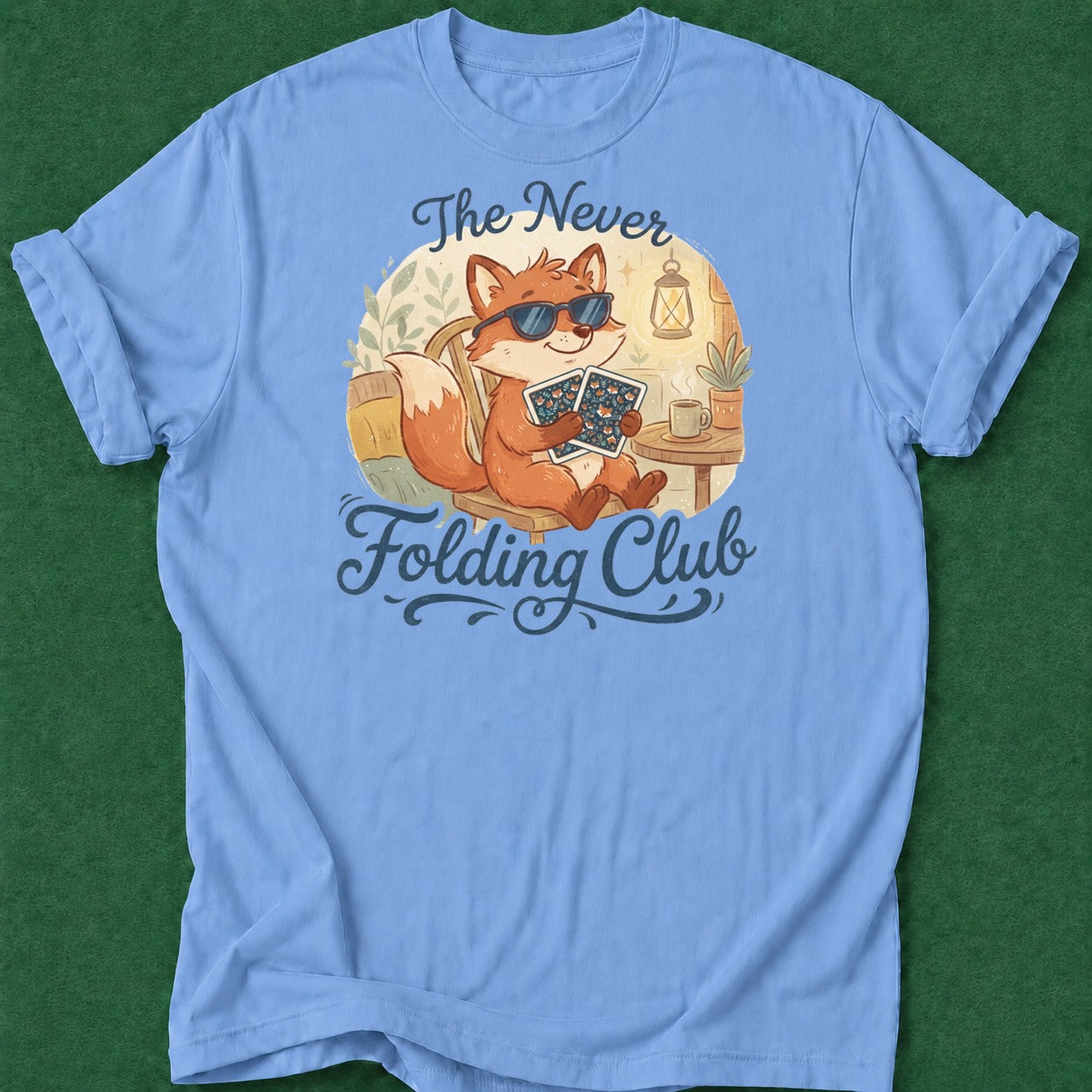 Dead Read Never Folding T-Shirt poker t-shirt design, bluff read, high stakes, GTO, female poker player apparel
