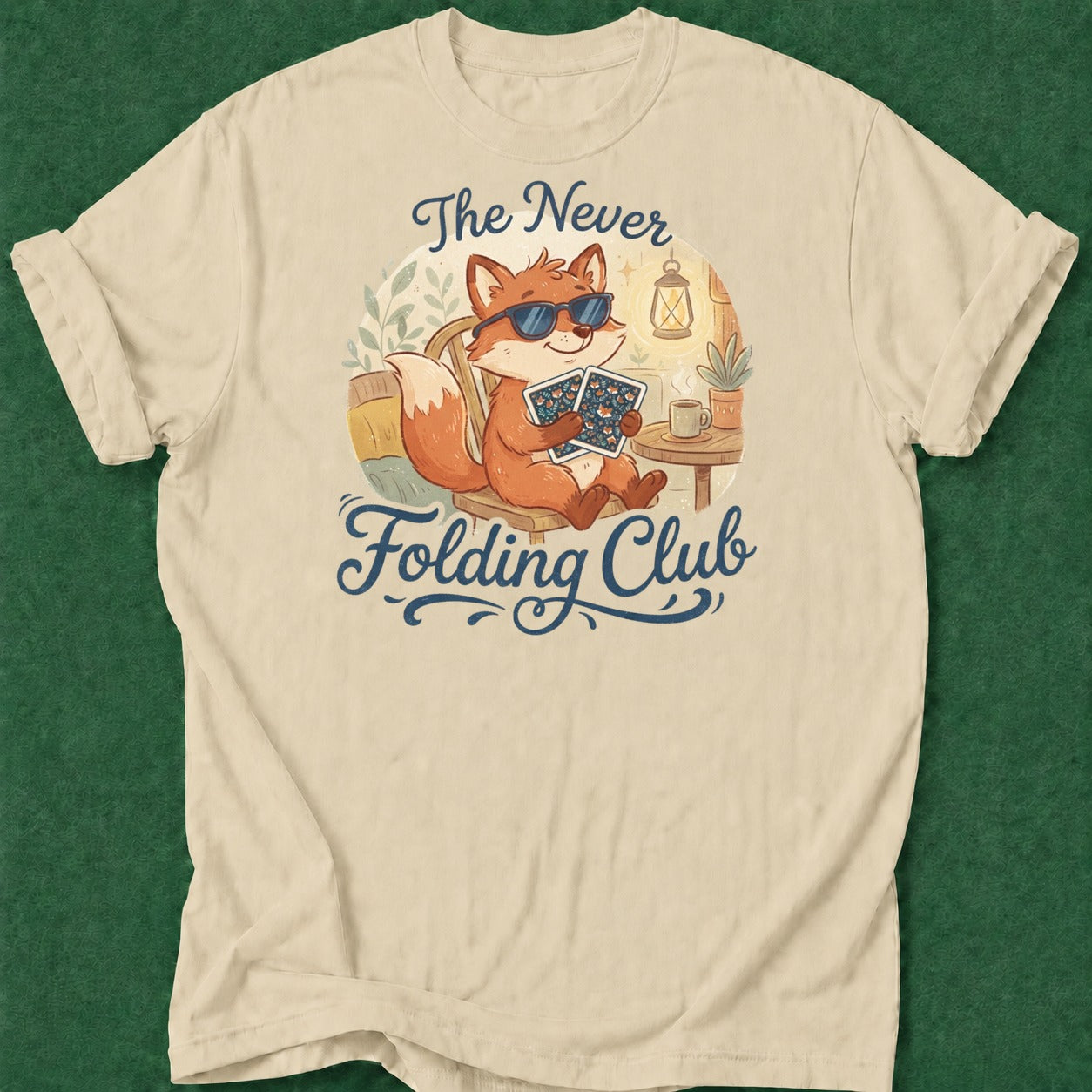 Dead Read Never Folding T-Shirt poker t-shirt design, bluff read, high stakes, GTO, female poker player apparel