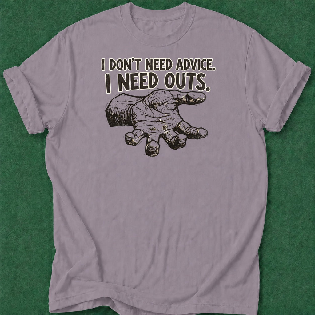 Dead Read No Advice Just Outs T-Shirt poker t-shirt design, grinder, home game, poker gift, poker apparel apparel