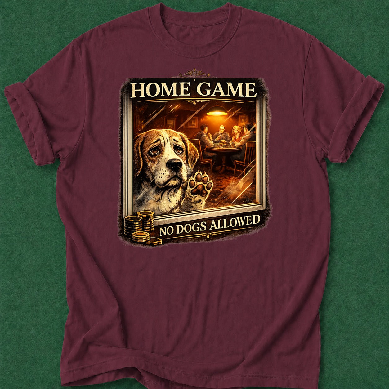 Dead Read No Dogs Allowed T-Shirt poker t-shirt design, gambling gift, cash game, female poker player, table talk apparel