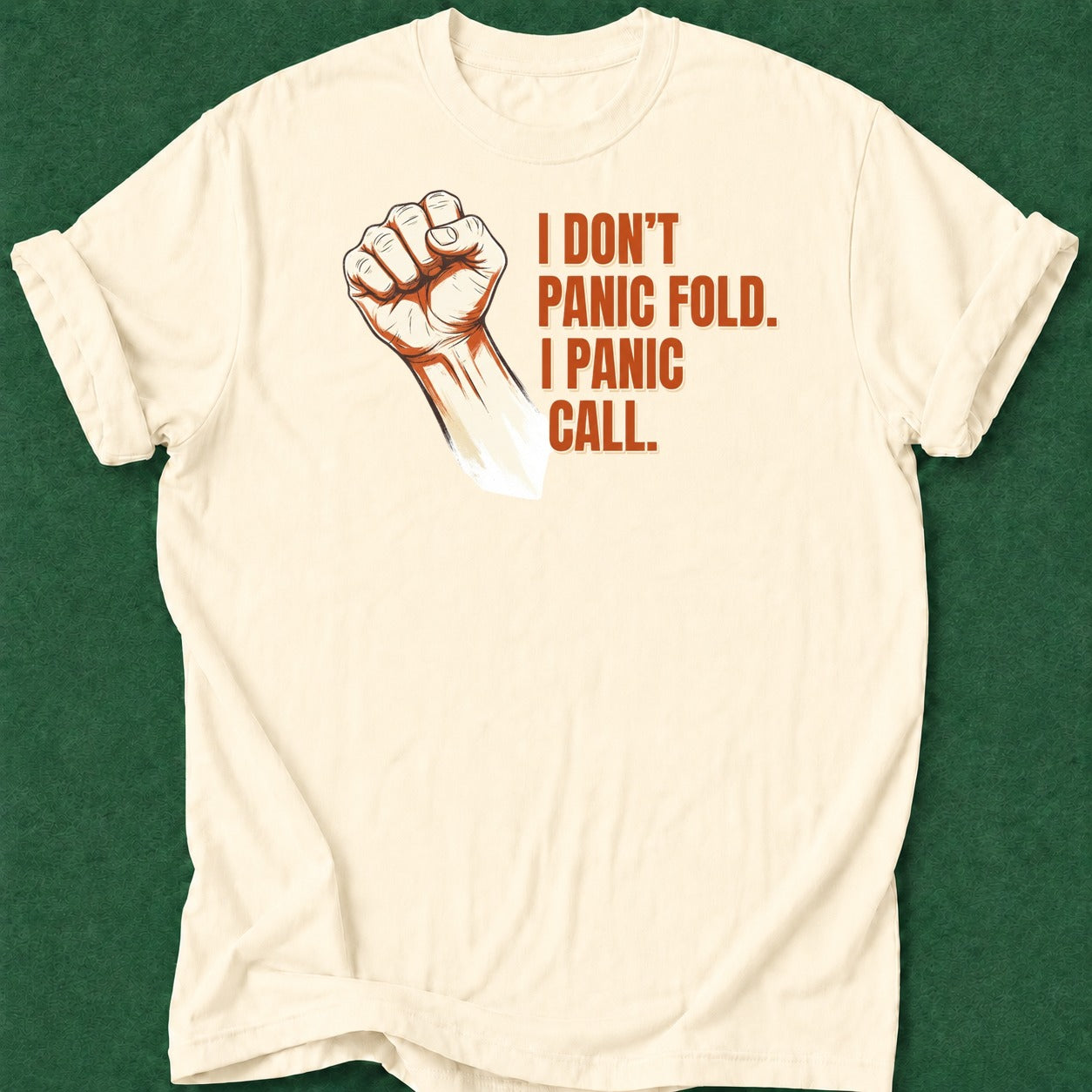 Dead Read Panic Call T-Shirt poker t-shirt design, home game, poker room, high stakes, GTO apparel