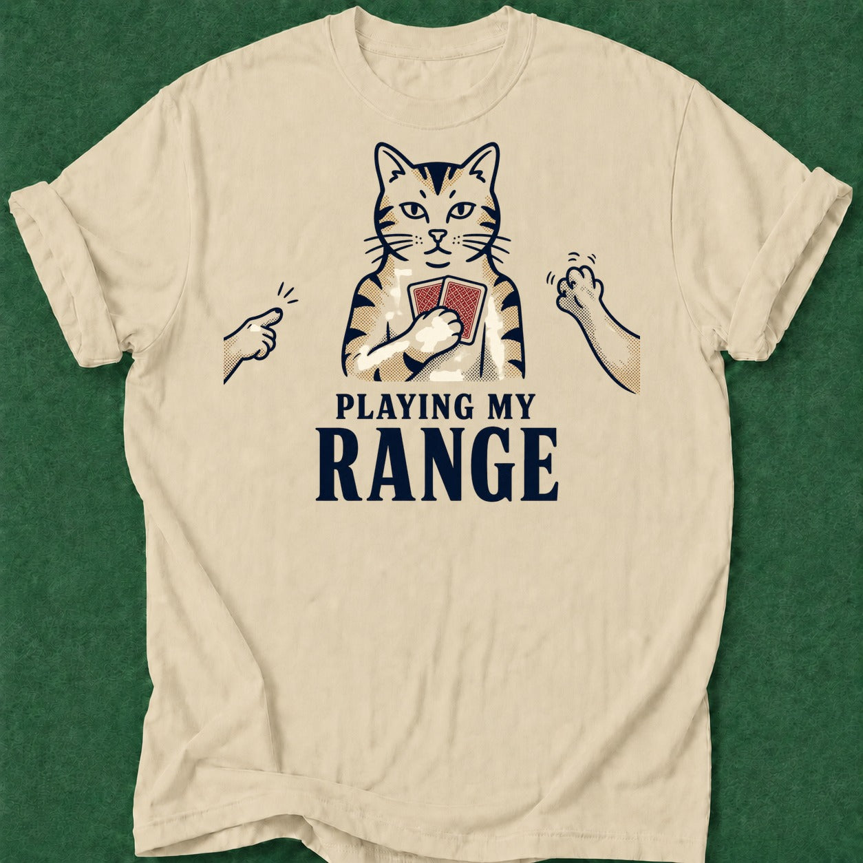Dead Read Playing My Range T-Shirt poker t-shirt design, dry humor tee, card shark, poker room, woman poker apparel