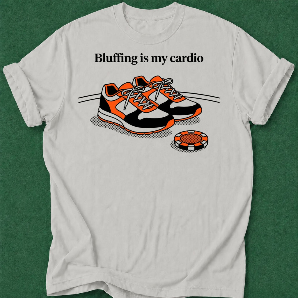Dead Read Poker Cardio T-Shirt poker t-shirt design, cash game, poker room, hold em, dry humor tee apparel