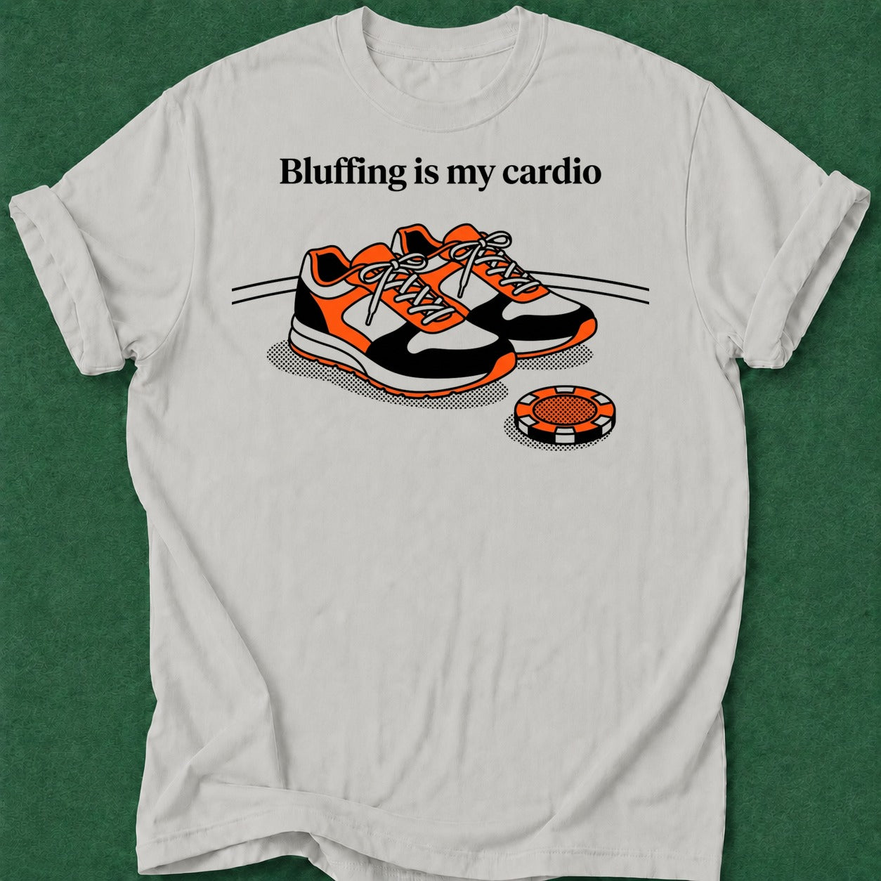 Dead Read Poker Cardio T-Shirt poker t-shirt design, cash game, poker room, hold em, dry humor tee apparel