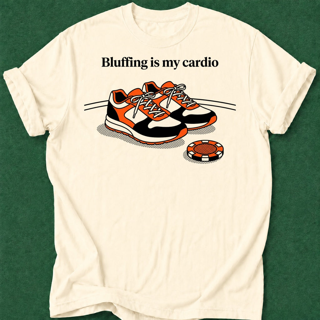 Dead Read Poker Cardio T-Shirt poker t-shirt design, cash game, poker room, hold em, dry humor tee apparel
