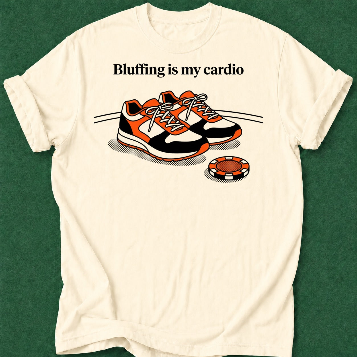 Dead Read Poker Cardio T-Shirt poker t-shirt design, cash game, poker room, hold em, dry humor tee apparel