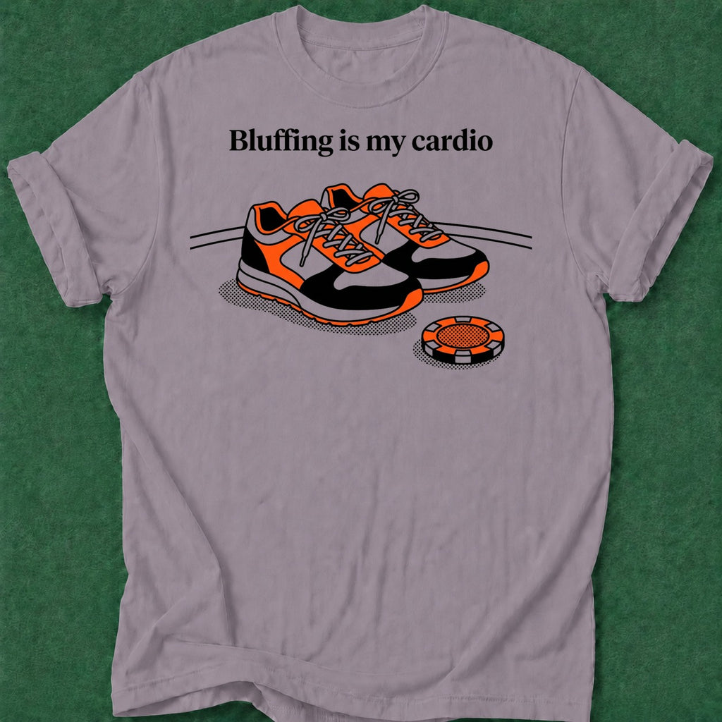 Dead Read Poker Cardio T-Shirt poker t-shirt design, cash game, poker room, hold em, dry humor tee apparel