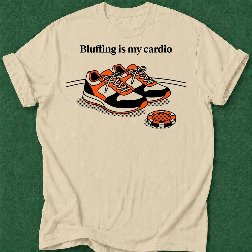 Dead Read Poker Cardio T-Shirt poker t-shirt design, cash game, poker room, hold em, dry humor tee apparel