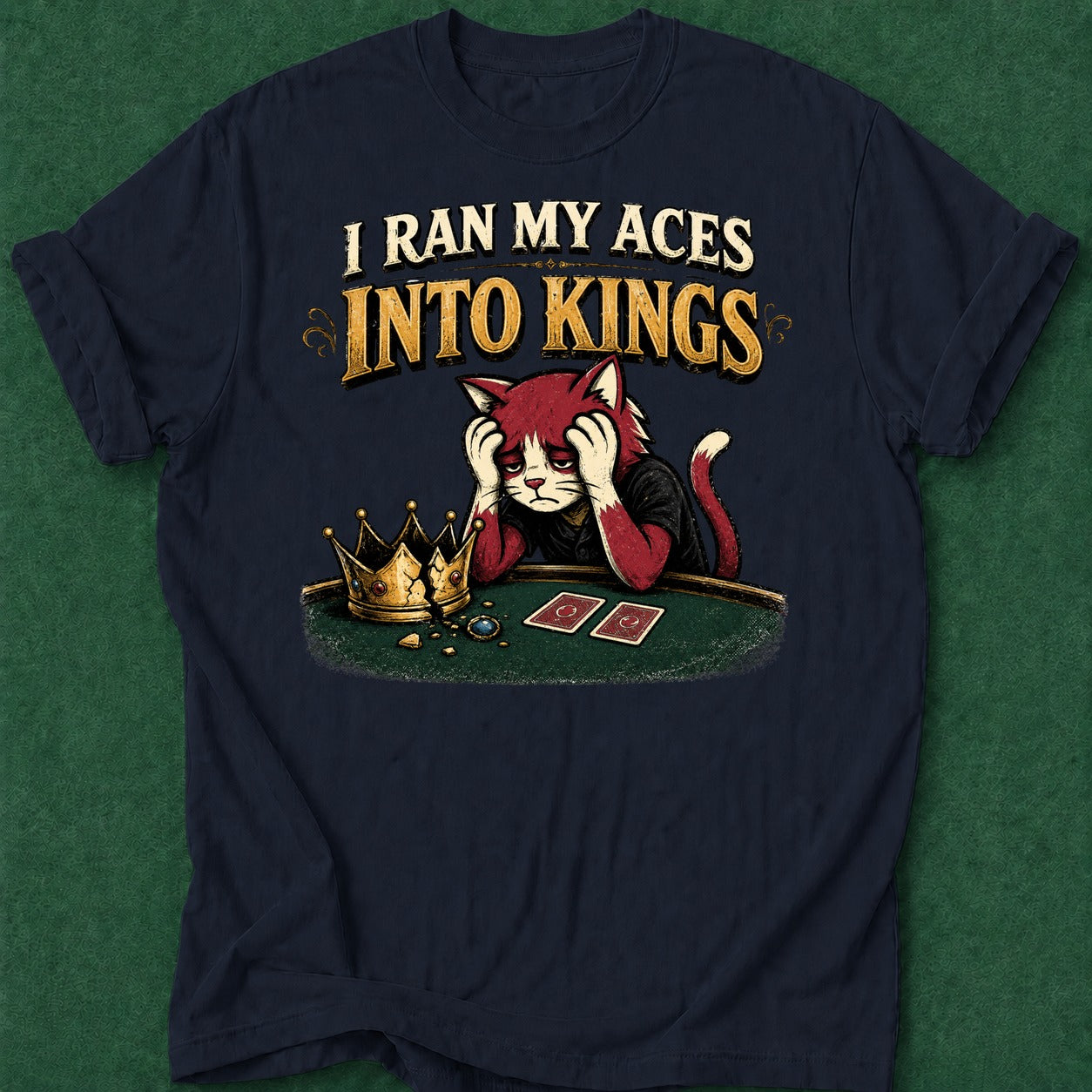Dead Read Ran Aces into Kings T-Shirt poker t-shirt design, bluff read, card shark, cash game, tournament poker apparel