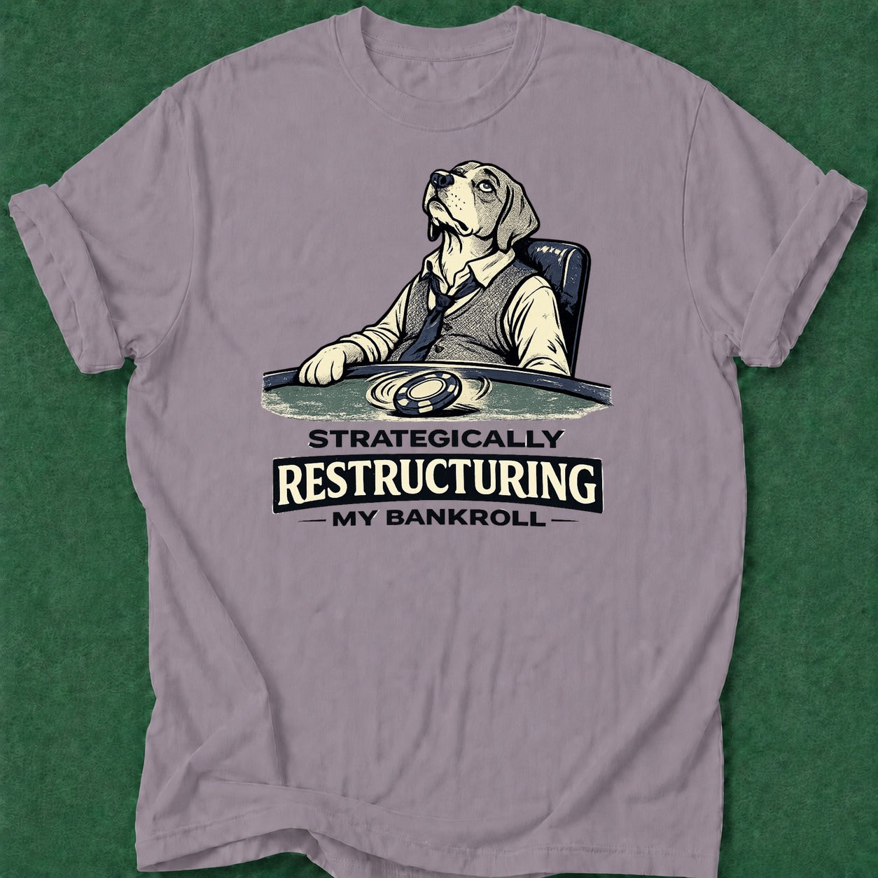 Dead Read Restructuring Bankroll T-Shirt poker t-shirt design, river card, cash game, grinder, chip stack apparel