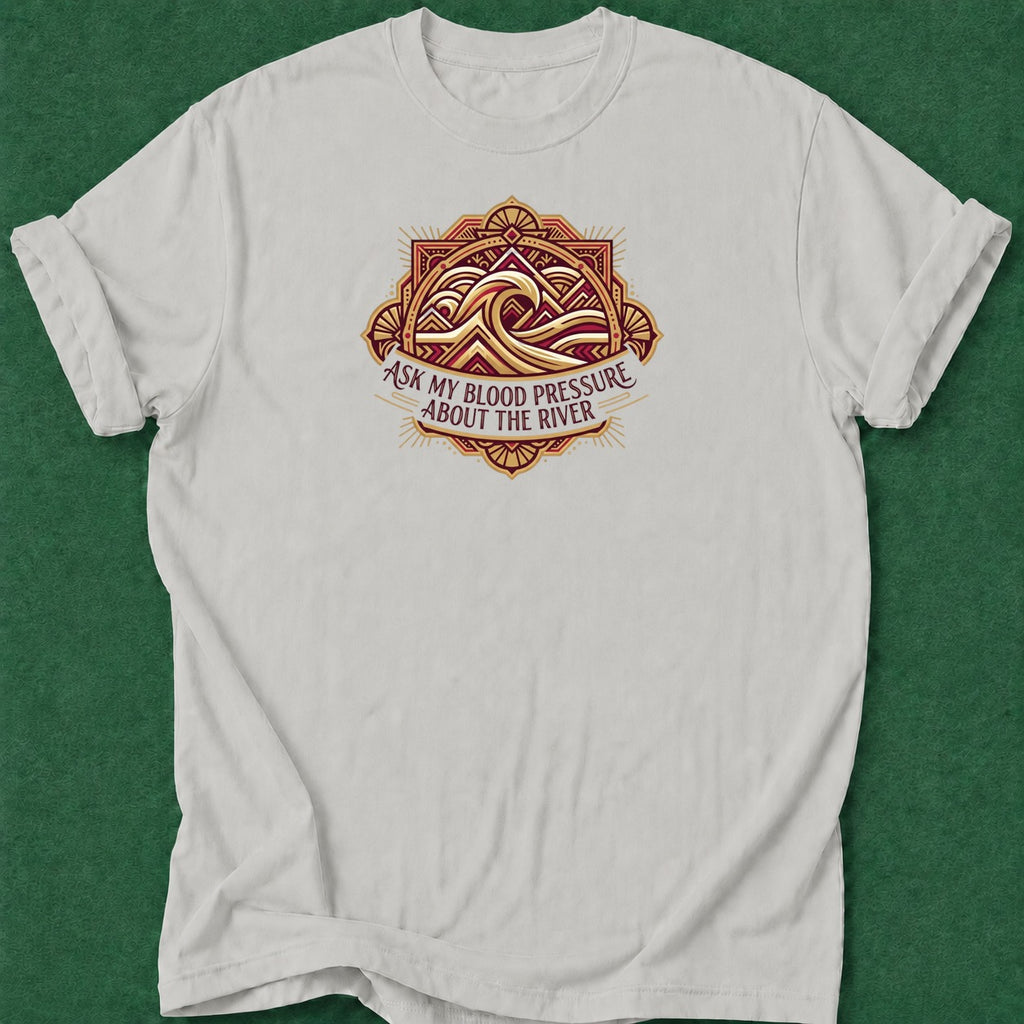 Dead Read River Blood Pressure poker t-shirt design, hold em, grinder, poker intuition, chip stack apparel