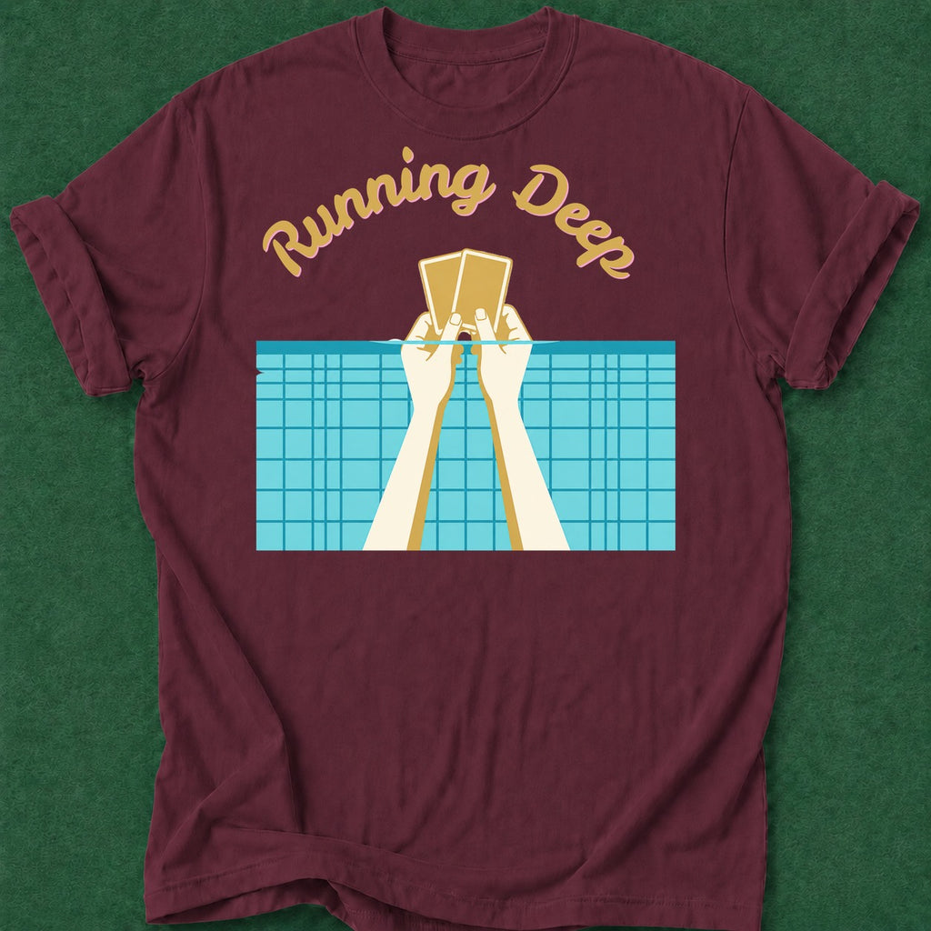 Dead Read Running Deep T-Shirt poker t-shirt design, poker night, female poker player, poker humor, gift for gambler apparel