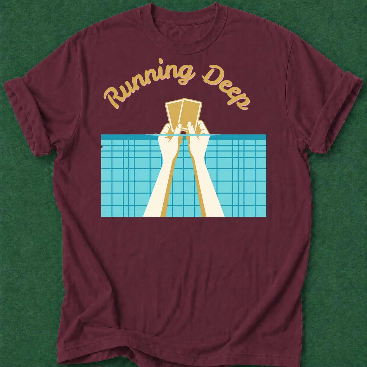 Dead Read Running Deep T-Shirt poker t-shirt design, poker night, female poker player, poker humor, gift for gambler apparel