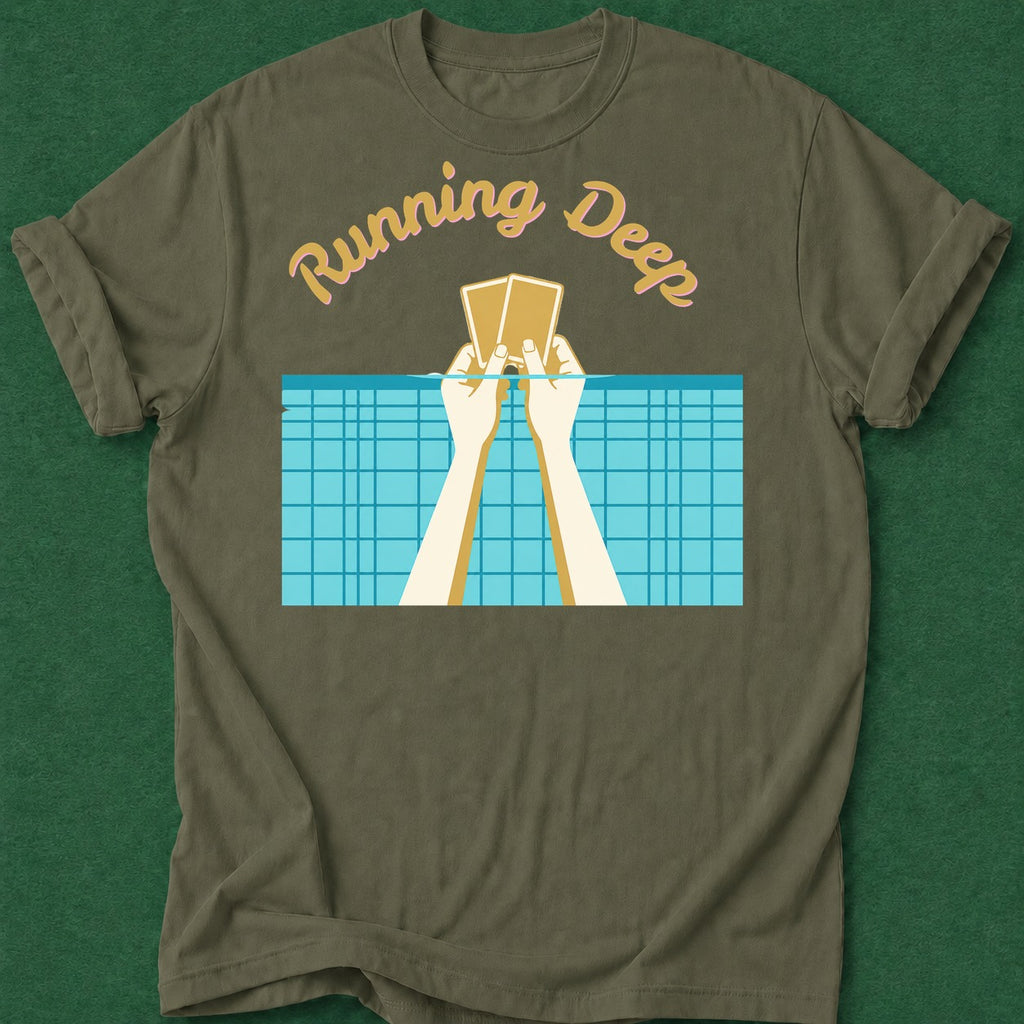 Dead Read Running Deep T-Shirt poker t-shirt design, poker night, female poker player, poker humor, gift for gambler apparel