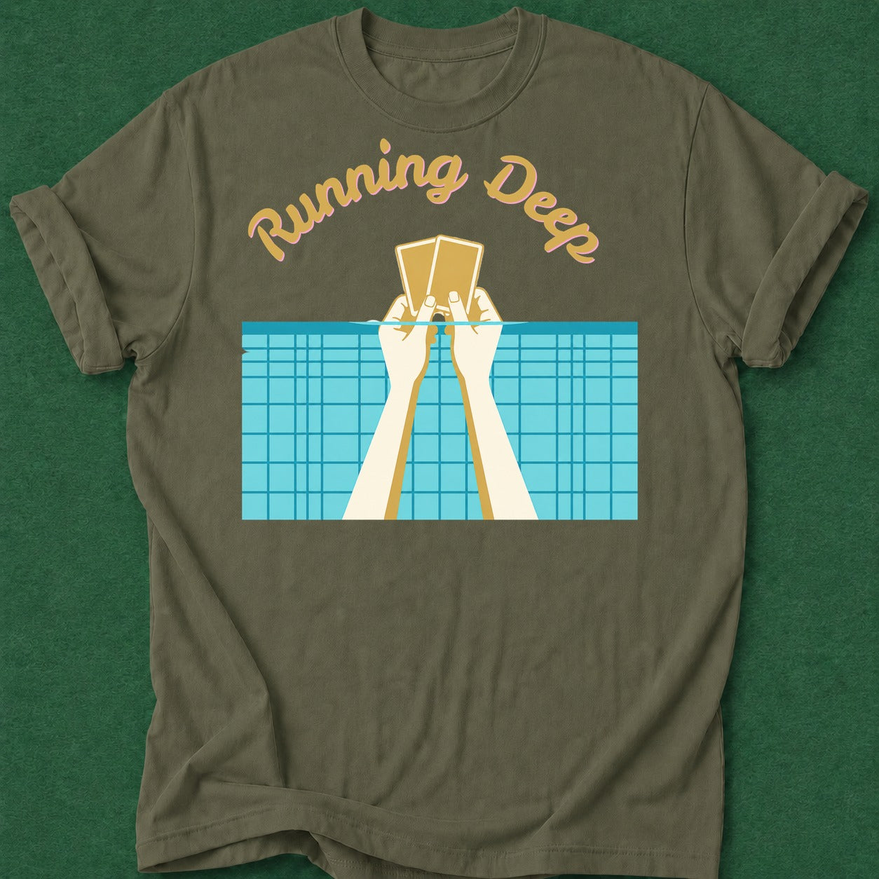Dead Read Running Deep T-Shirt poker t-shirt design, poker night, female poker player, poker humor, gift for gambler apparel