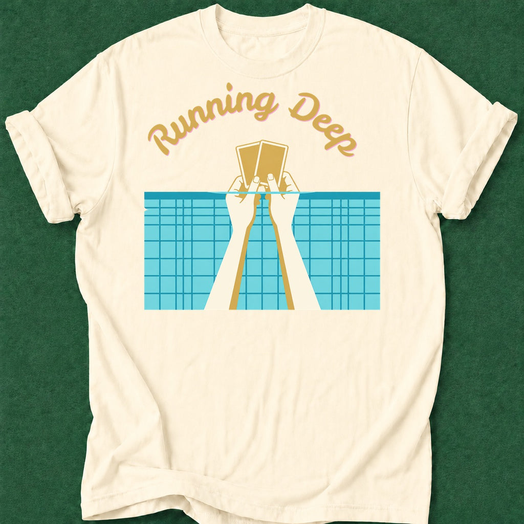 Dead Read Running Deep T-Shirt poker t-shirt design, poker night, female poker player, poker humor, gift for gambler apparel