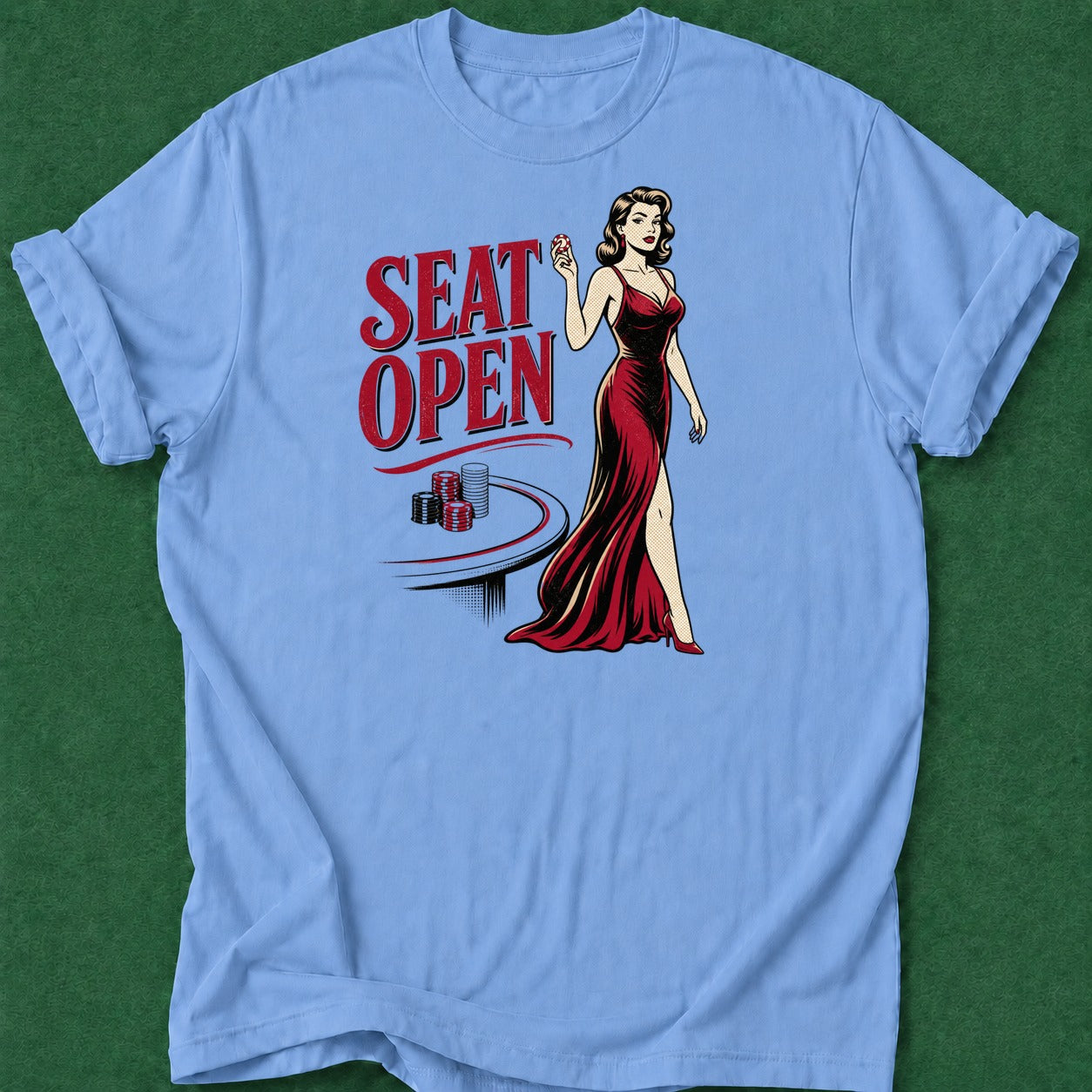 Dead Read Seat Open T-Shirt poker t-shirt design, gift for gambler, casino night, gambling gift, card player gift apparel