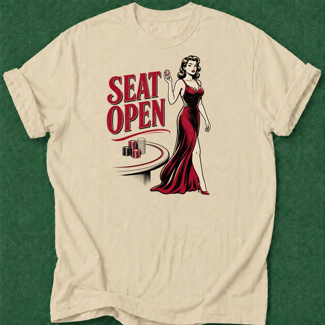 Dead Read Seat Open T-Shirt poker t-shirt design, gift for gambler, casino night, gambling gift, card player gift apparel