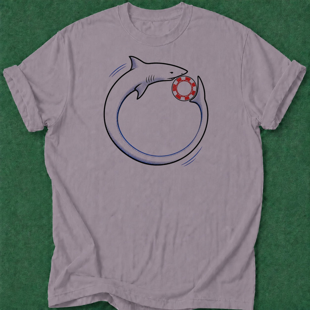 Dead Read Shark Circling T-Shirt poker t-shirt design, home game, poker humor, female poker player, table talk apparel