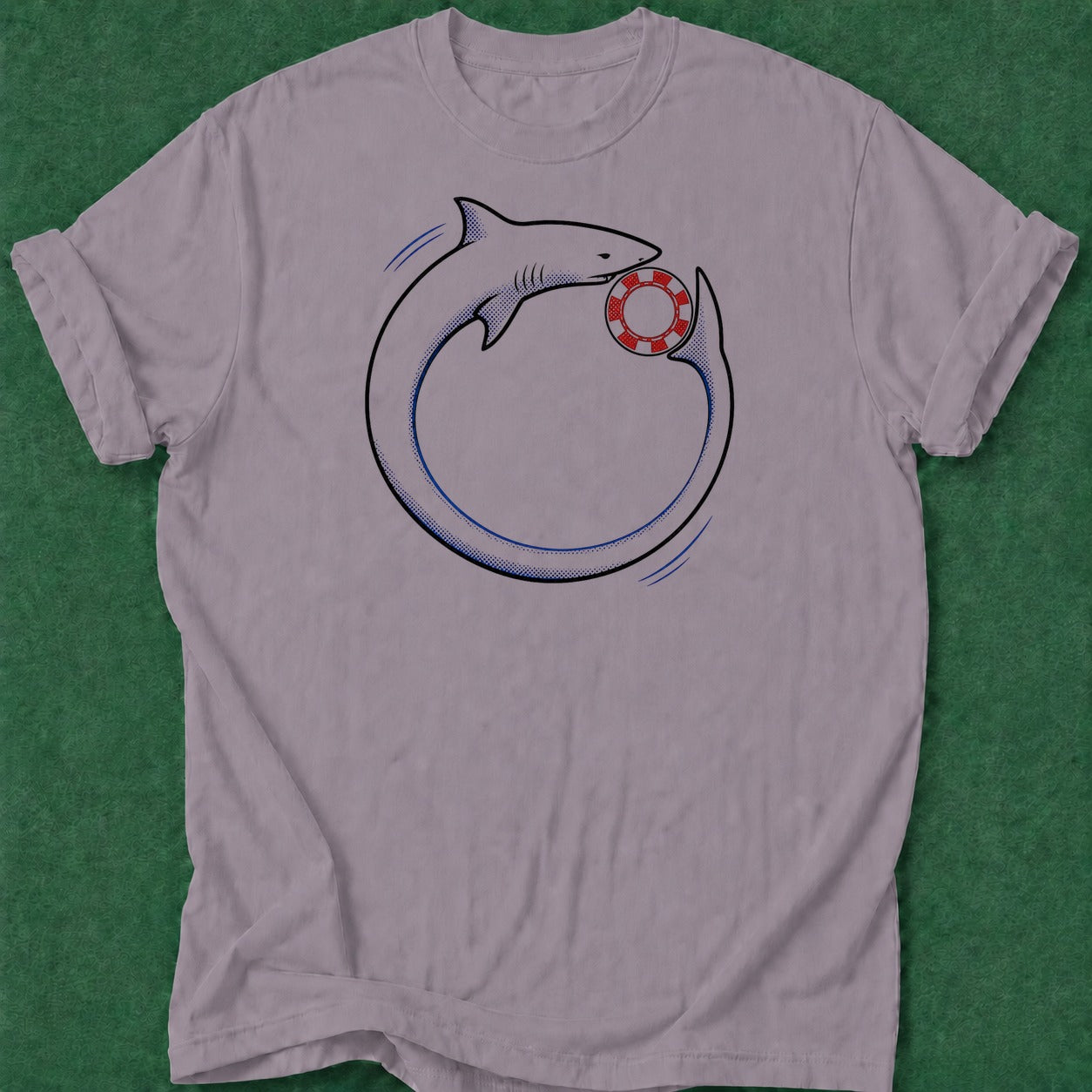 Dead Read Shark Circling T-Shirt poker t-shirt design, home game, poker humor, female poker player, table talk apparel